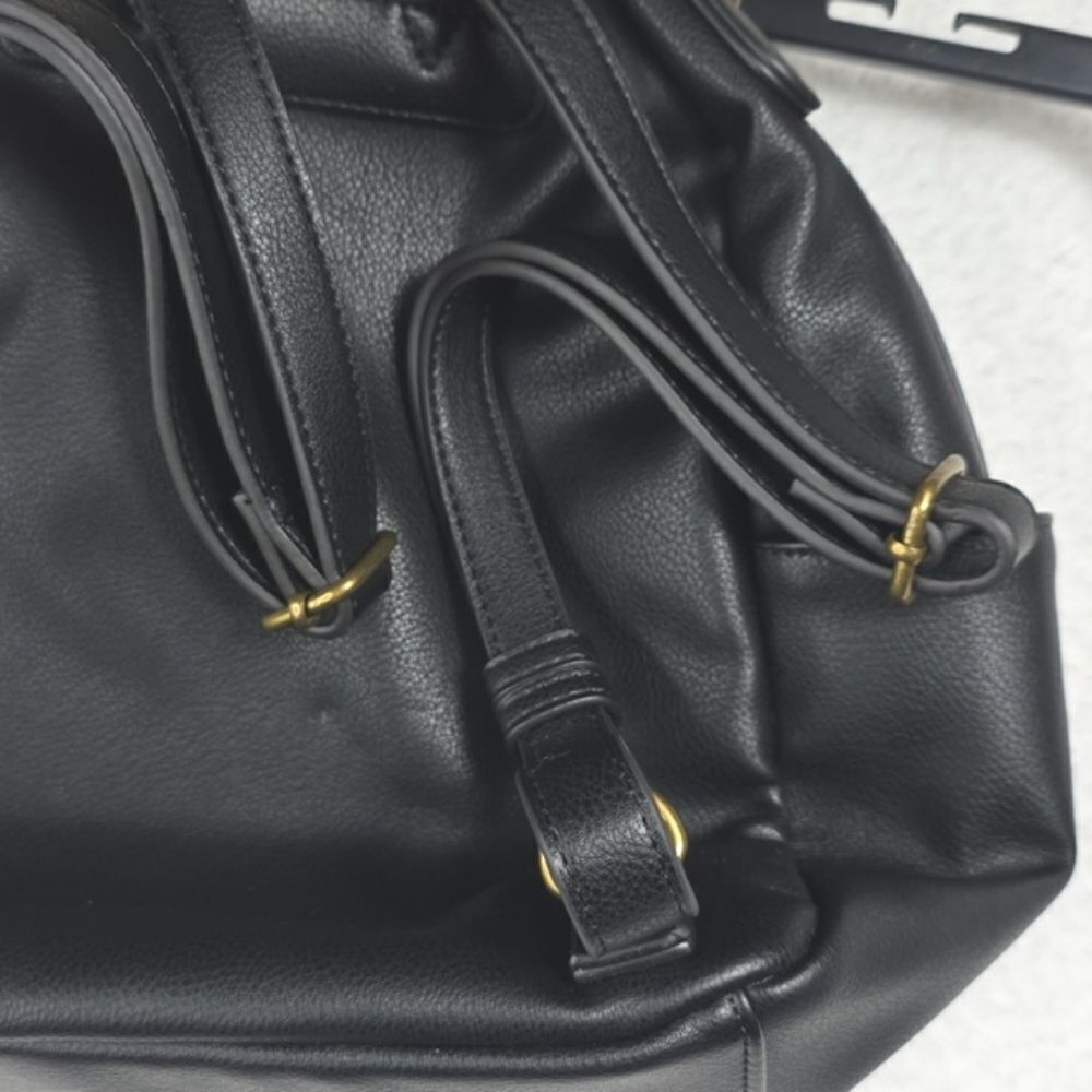 Style & Co. Black Faux Leather Mini Backpack with Gold Hardware - Picture 9 of 16